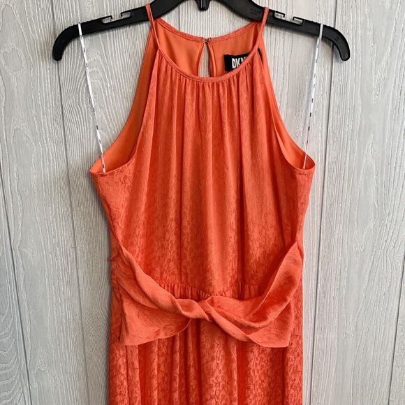 DKNY Orange Midi Sleeveless Dress Size 4 NWT - Picture 2 of 6